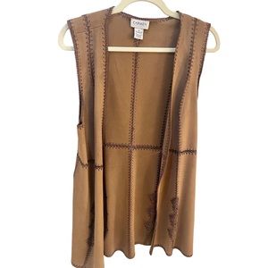 Carmen Marc Valvo Faux Suede Tunic Vest Size Medium